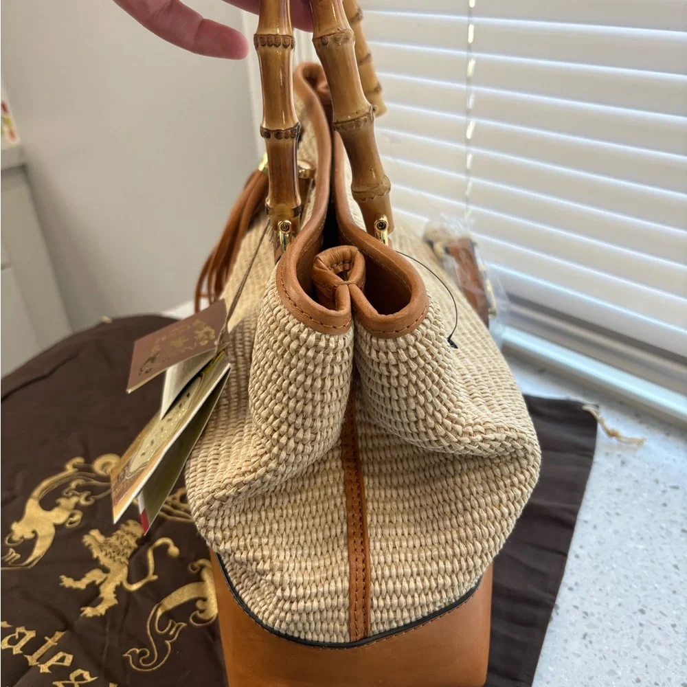 PRATESI Sarteano Shoulder Bag Bamboo Handle S291/PCE - Summer Brown